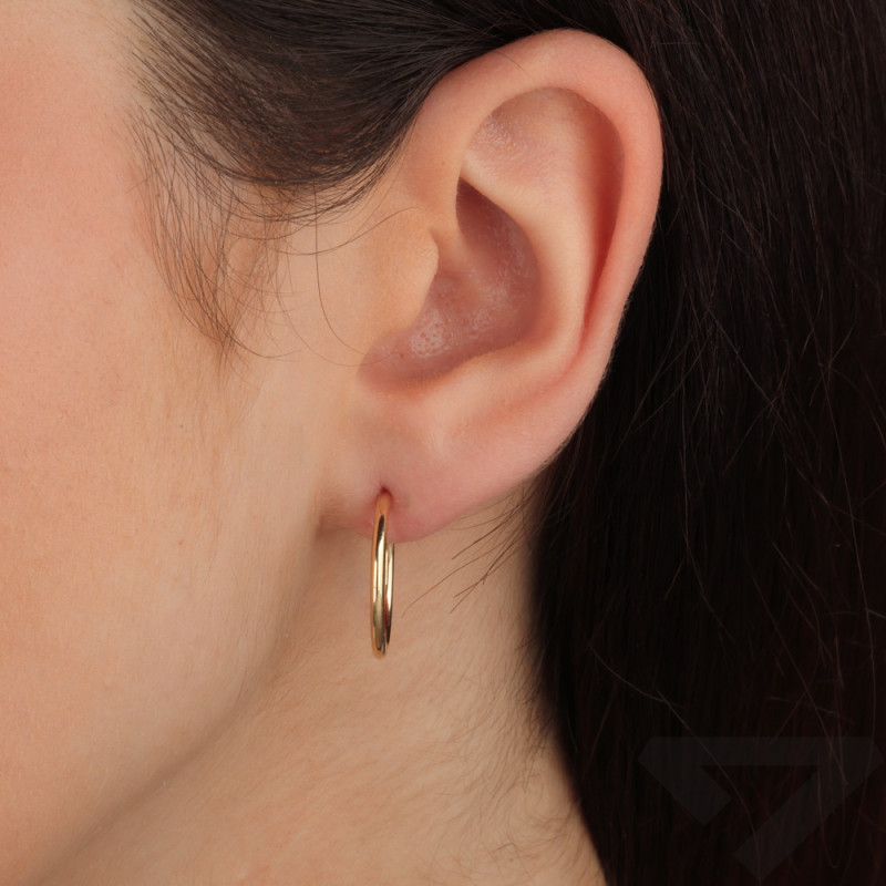 Kolczyki kółka szarniry 18 mm, złoto 585