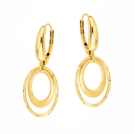 Kolczyki wiszące owale ze złota 585 zapinane na bigiel