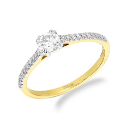 Pierścionek z diamentami laboratoryjnymi 0,38 ct, złoto 585