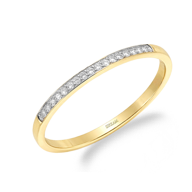 Pierścionek LINE Miłości z diamentami 0,07 ct, złoto 585