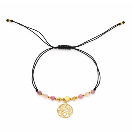 Bransoletka srebrna z kolorowymi turmalinami i ażurową blaszką, srebro 925