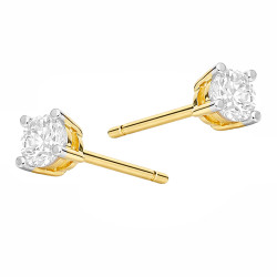 Kolczyki z diamentami laboratoryjnymi 0,071 ct, złoto 585