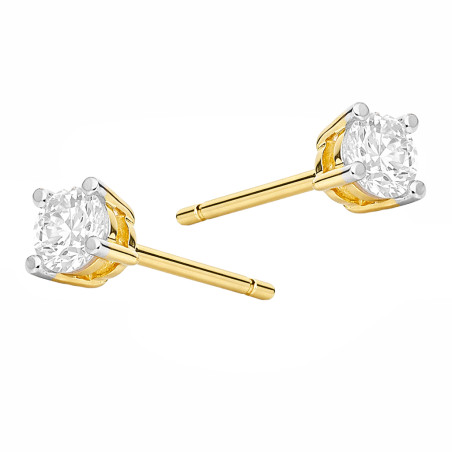 Kolczyki z diamentami laboratoryjnymi 0,071 ct, złoto 585