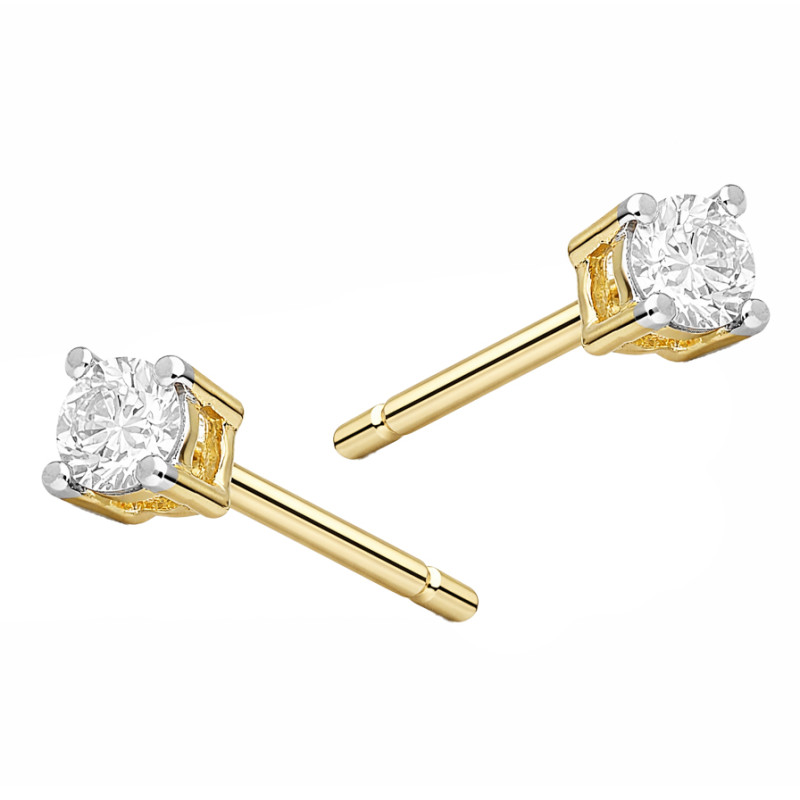 Kolczyki z diamentami laboratoryjnymi 0,34 ct, złoto 585