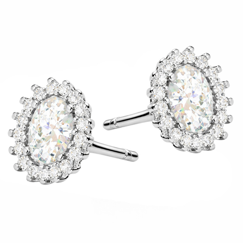 Srebrne Kolczyki z Opalem i Cyrkoniami Markiza - JubilerSezam.pl