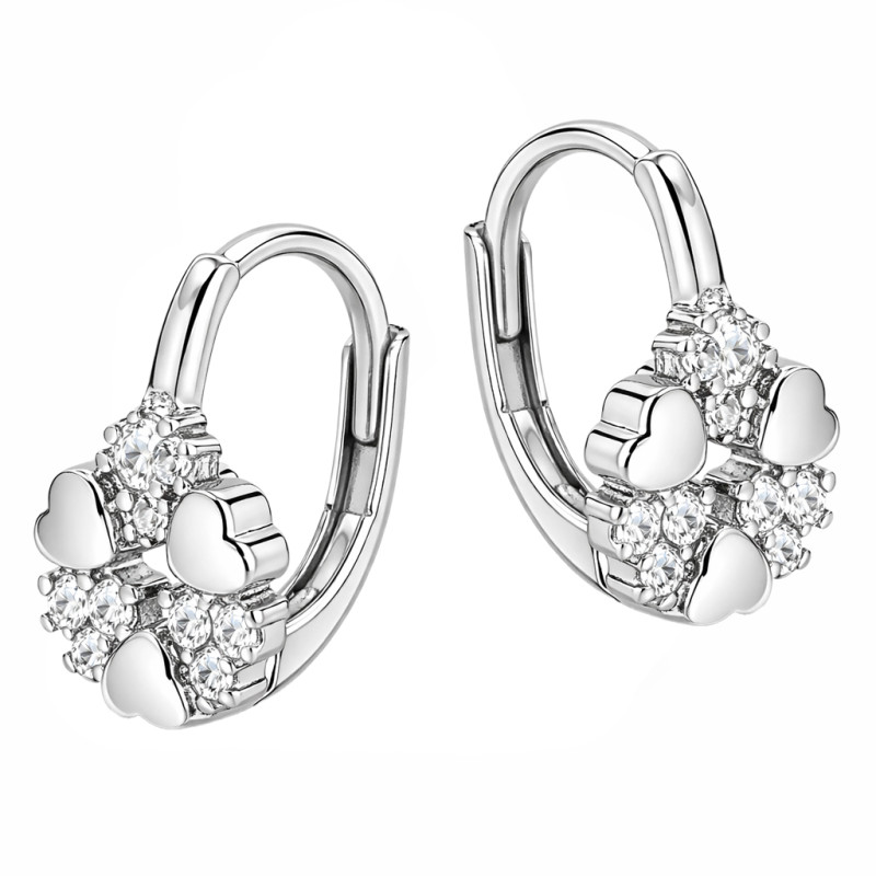 Kolczyki kółeczko z serc, srebro próby 925