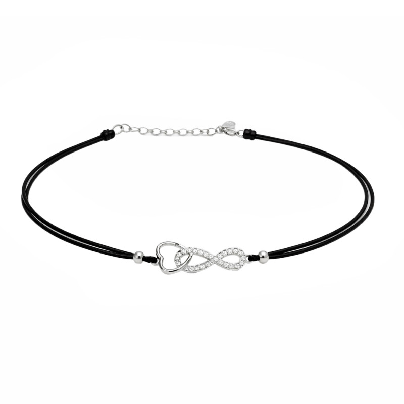 Srebrna Bransoletka Nieskończoność z Sercem - JubilerSezam.pl