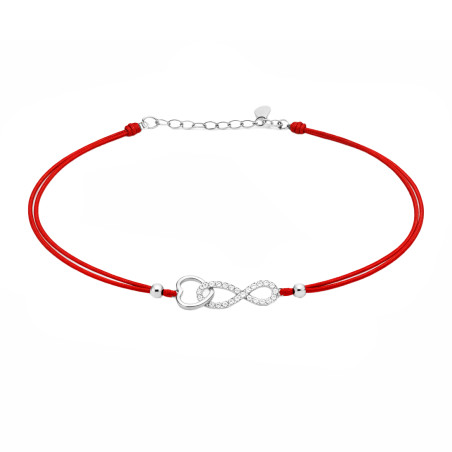 Srebrna Bransoletka Serce i Nieskończoność - JubilerSezam.pl