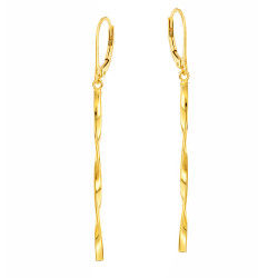 Kolczyki wiszące ze skręconą pałką, złoto próby 585