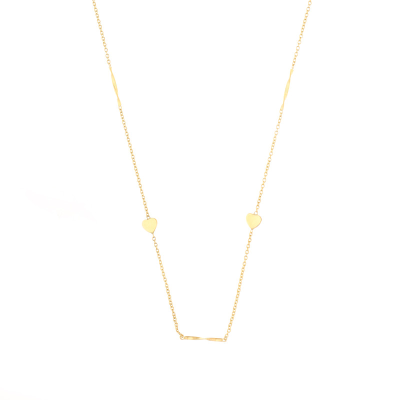 Naszyjnik z serduszkami ze złota 585