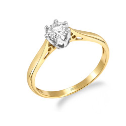 Pierścionek zaręczynowy Royal z diamentem 0,20 ct, złoto 585