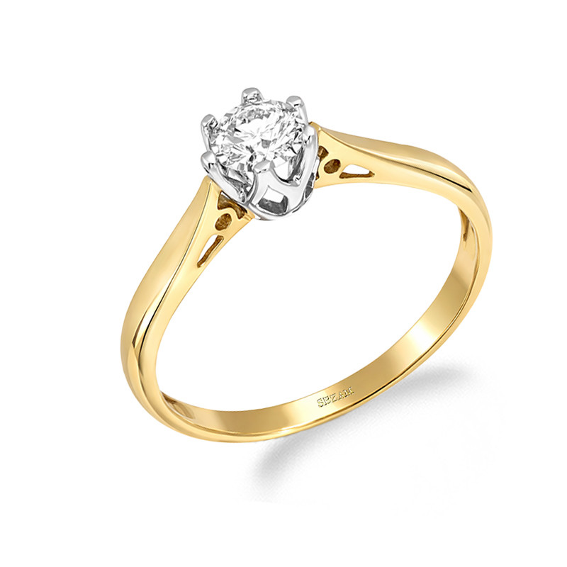 Pierścionek zaręczynowy Royal z diamentem 0,20 ct, złoto 585