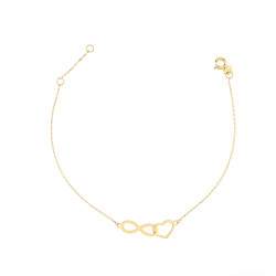 Bransoletka złota serce ramka z infinity, próba 375