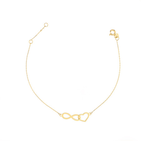 Bransoletka złota serce ramka z infinity, próba 375