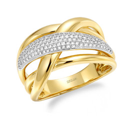 Pierścionek Dubaj z diamentami o masie 0,42 ct, złoto 585