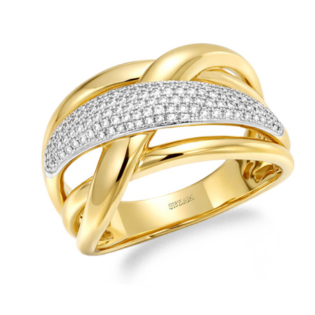 Pierścionek Dubaj z diamentami o masie 0,42 ct, złoto 585