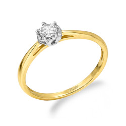 Pierścionek złoty Lily z diamentem 0,11 ct próba 585