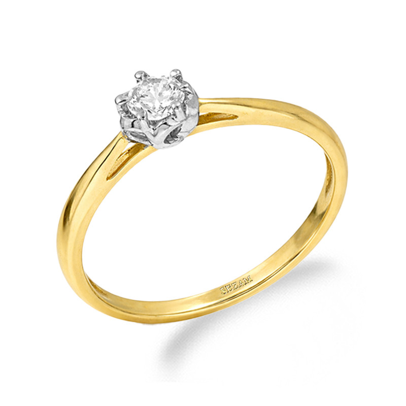 Pierścionek złoty Lily z diamentem 0,11 ct próba 585