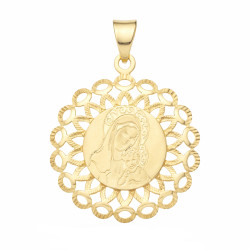 Medalik z Matką Boską z Dzieciątkiem ze złota 585