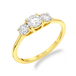 Pierścionek Noble z diamentami laboratoryjnymi 0,62 ct, złoto 585