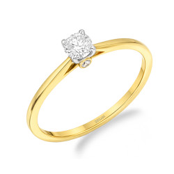 Pierścionek z diamentem laboratoryjnym Soliter 0,217 ct, złoto 585