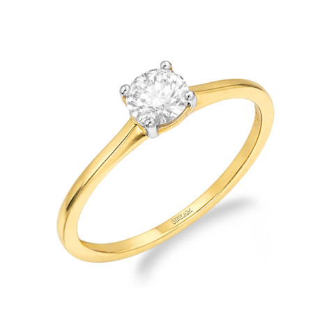 Pierścionek Soliter z diamentem laboratoryjnym 0,72 ct, złoto 585