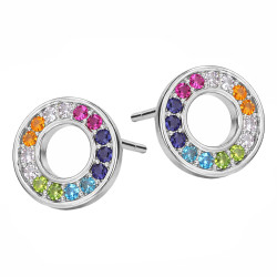 Srebrne Kolczyki Koła z Cyrkoniami - JubilerSezam.pl
