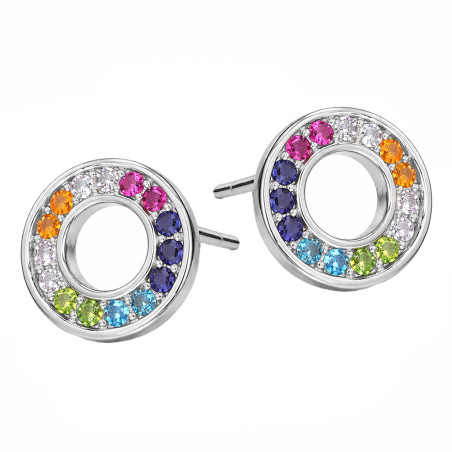 Srebrne Kolczyki Koła z Cyrkoniami - JubilerSezam.pl