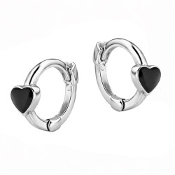 Kolczyki srebrne dla dziewczynki koło z sercem