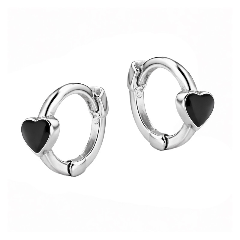 Kolczyki srebrne dla dziewczynki koło z sercem