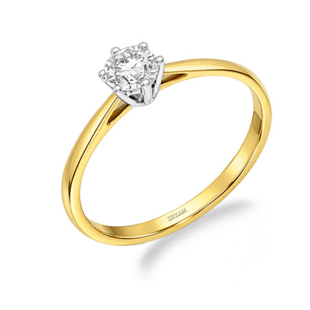 Pierścionek SOLITER z naturalnym brylantem 0,31 ct, złoto 585