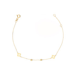 Złota Bransoletka Koniczynki Kulki pr. 375 - JubilerSezam.pl