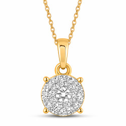 Naszyjnik Sweet wisiorek z diamentami 0,09 ct na łańcuszku rolo, złoto 585