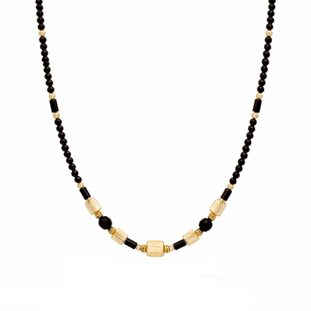 Naszyjnik z agatami, spinelami i kryształkami Swarovski, złoto 585