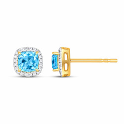 Kolczyki Markiza z topazami Swiss 0,69 ct i diamentami, złoto 585