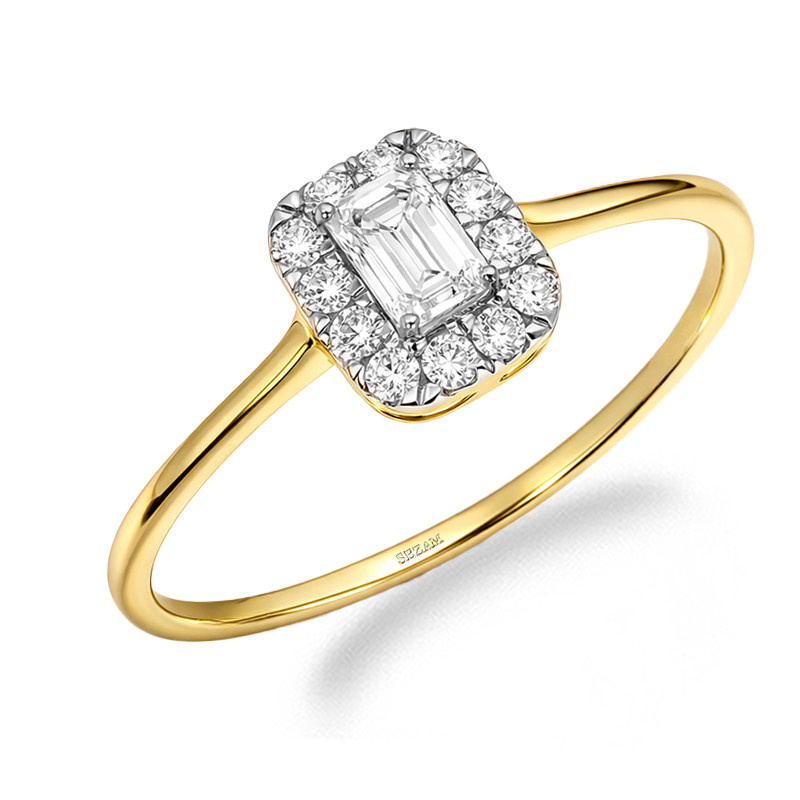 Pierścionek Markiza z diamentami laboratoryjnymi 0,27 ct, złoto 585