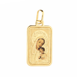 Złoty Medalik z Matką Boską w Emalii pr. 585 - JubilerSezam.pl