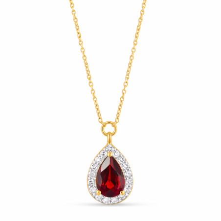 Naszyjnik Markiza kropla z granatem 0,44 ct i diamentami 0,09 ct, złoto 585