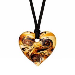 Naszyjnik OVER serce ze szkła Murano na czarnej aksamitce