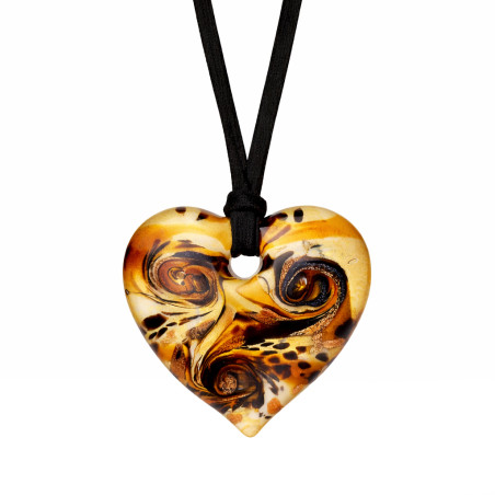 Naszyjnik OVER serce ze szkła Murano na czarnej aksamitce