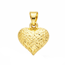 Serduszko dmuchane diamentowane, ze złota próby 375