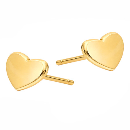 Kolczyki gładkie serce ze złota 375