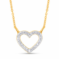 Naszyjnik z sercem wysadzanym diamentami 0,06 ct, złoto 585