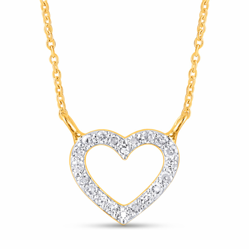 Naszyjnik z sercem wysadzanym diamentami 0,06 ct, złoto 585