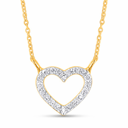 Naszyjnik z sercem wysadzanym diamentami 0,06 ct, złoto 585