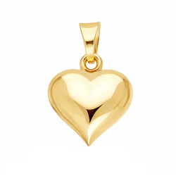 Serduszko dmuchane gładkie ze złota 375