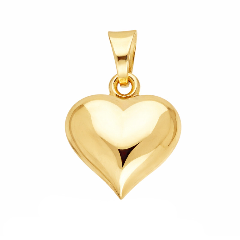 Serduszko dmuchane gładkie ze złota 375