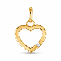 Serduszko ramka z diamentem 0,01 ct, złoto 585