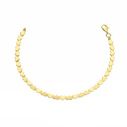 Bransoleta złota serca gładkie złączone, złoto próby 375