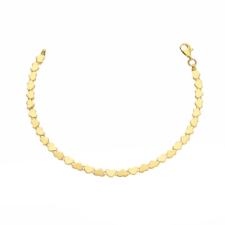 Bransoleta złota serca gładkie złączone, złoto próby 375